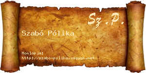 Szabó Pólika névjegykártya